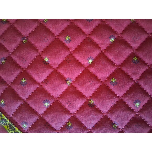 Set 4 Tissus Toselli Quilted Octagon Placemats Dark Red Floral Design 14" NOS - Picture 9 of 9